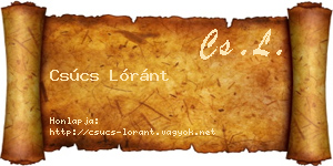 Csúcs Lóránt névjegykártya