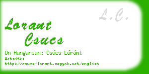 lorant csucs business card